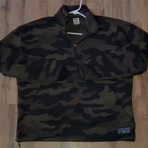 Victoria's Secret Pink Quarter Zip Camo Pullover